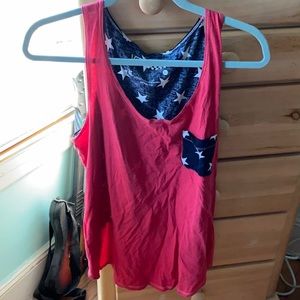 Vans tank top red white and blue XL